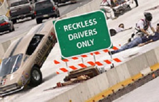 reckless drivers only sign