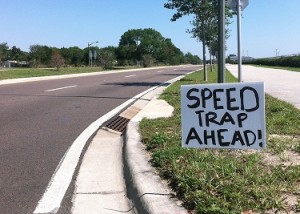 speed trap sign
