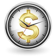 clock with dollar sign