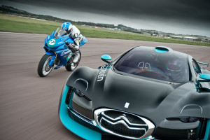 motorcycle and car racing